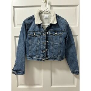 Youth XXL (16) Old Navy Denim Jean Jacket Crop Top